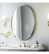 Luxbaro 24" x 36" Oval Mirror, Frameless Oval Bathroom Mirrors for Over Sink, Beveled Edge, Simpl...