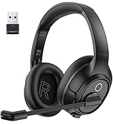 Bluetooth Headset with Microphone, Wireless Computer Headphone AI-Powered Environmental Noise Can...