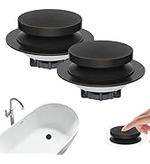 Hibbent 2 Pack 3 in 1 Metal Bathtub Drain Stopper, Universal Pop Up Tub Stopper with Removable Fi...