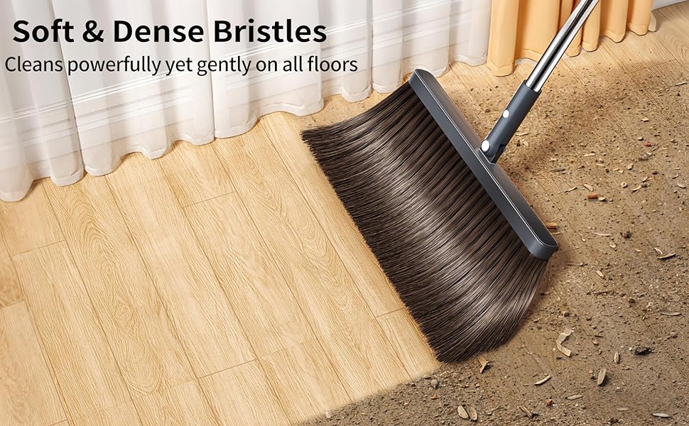 Soft dense bristles broom for all floors