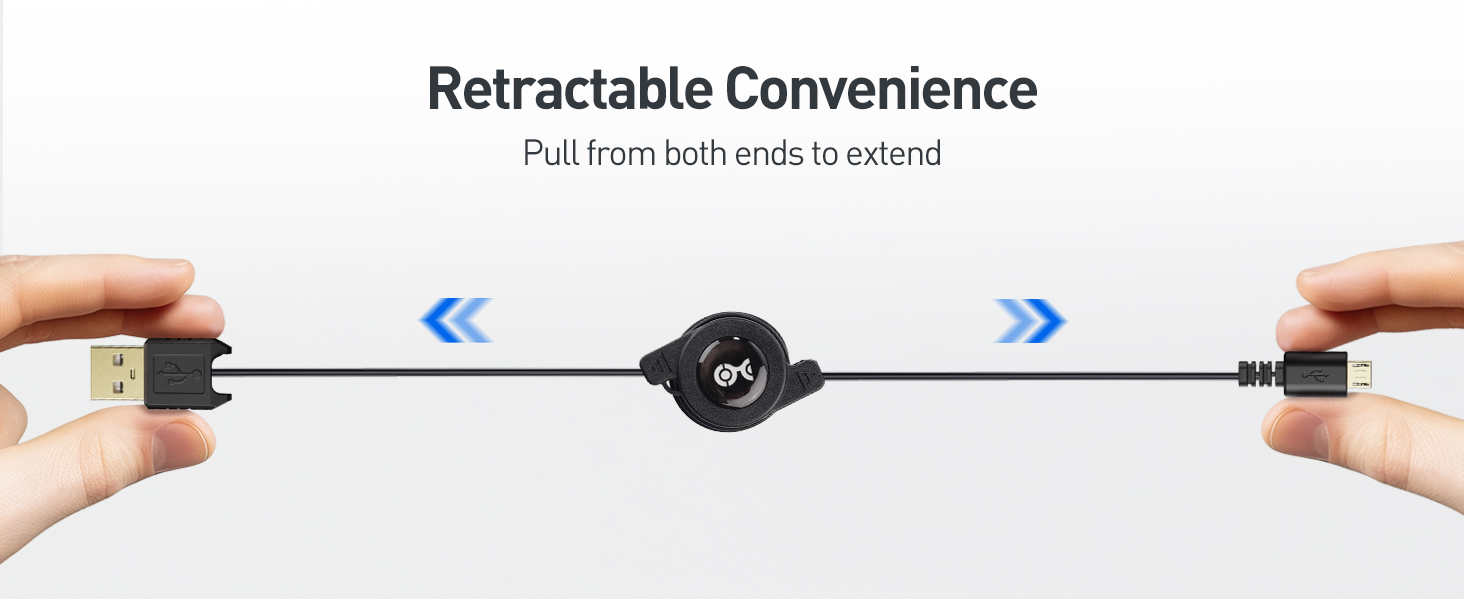 Retractable Micro USB Cable