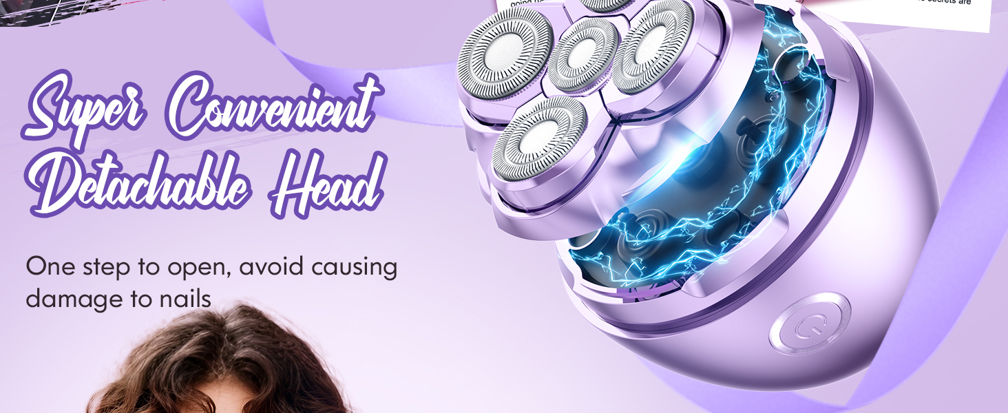 magnetic detachable shaving head easy to clean