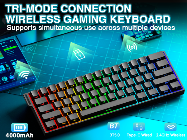 wireless gaming keyboard 60%