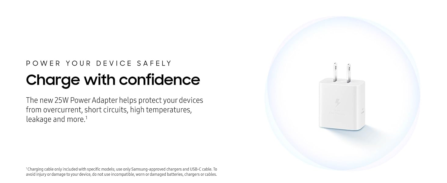 Samsung 25W Power Adapter with USB C Cable Black