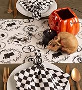 DII Halloween Party Tabletop Decor, Reusable &amp;amp;amp; Machine Washable Cotton Fabric, Table Runner