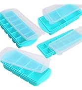 Kitsiliceo Silicone Freezer Molds Gift Set, Aqua | 2 Tbsp, 1/2 Cup, 1 Cup and 2 Cup Silicone Mold...