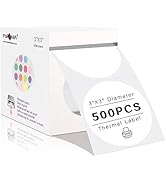 PARLAIM 3 Inch Thermal Sticker Labels,Self-Adhesive Circle Direct Thermal Labels,500 Per Round Ro...