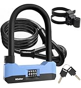 NDakter Bike Locks Heavy Duty Anti Theft,18mm Bicycle Combo U Lock with 5FT Cable, 4-Digit Resett...