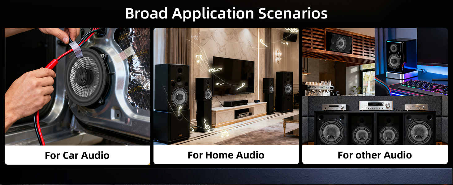 WDiYA 5.25-Inch Car Coaxial Speaker Carbon Fiber Cone Bowl 2-Way Full Frequency High Fidelity Audio