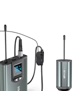 Wireless Lavalier/Headset Microphone System Dual Bodypack Transmitters&Receiver Wireless Mic Set ...