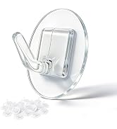Fzundken 20 Pack Small Adhesive Wall Towel Hooks, Self Adhesive Transparent Waterproof Coat Hooks...