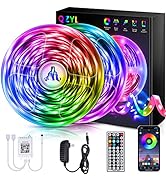 QZYL 65.6ft LED Strip Lights, RGB Color Changing LED Lights with 44 Keys Remote Control, LED Ligh...