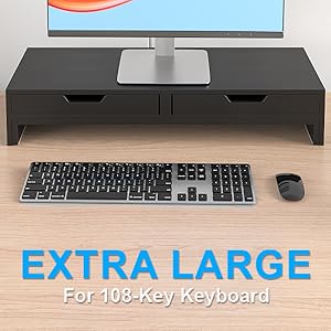 Bamboo Monitor Stand with Drawers