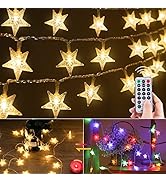 Minetom Star String Lights Plug in - 33 ft 100 LED Star Fairy String Lights with Remote and Timer...