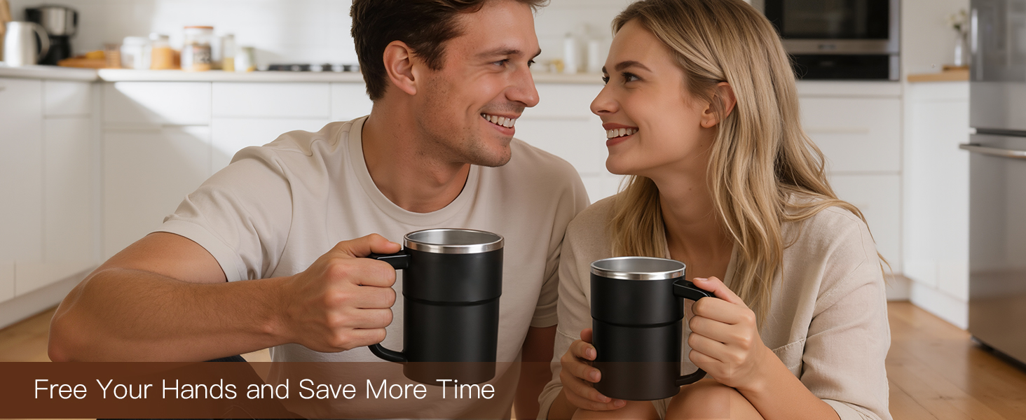 self mixing coffee mug