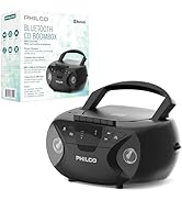 Philco Portable CD Player Boombox Cassette Player Combo with Bluetooth, FM Radio CD Players for H...