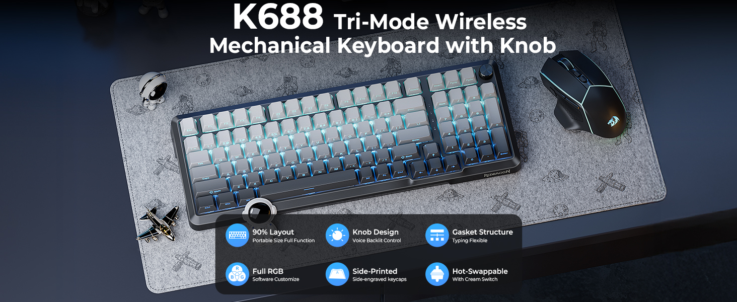 K688 tri mode Wireless Mechanical Keyboard