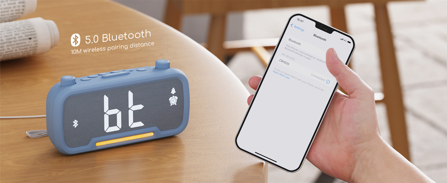 alarm clock with bluetooth speaker