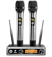 TONOR Wireless Microphone,Metal Dual Professional UHF Cordless Dynamic Mic Handheld Microphone Sy...