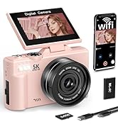FLATIC Digital Camera, 5K 75MP Cameras for Photography with WiFi &amp; 64GB TF Card, Autofoucs Vloggi...