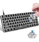 60% Mechanical Gaming Keyboard,Hot Swappable Compact 82 Keys Wired Mechanical Keyboard with White...