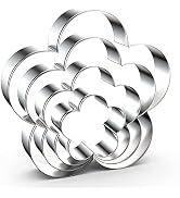 QAAQS Plum Blossom Flower Cookie Cutter Set - 5 Inch, 4 Inch, 3 Inch, 2 Inch - Five Petal Scallop...
