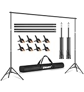 EMART Reverse-Folding Backdrop Stand,7x10 ft Photo Back Drop Adjustable Stand kit with a Carrying...