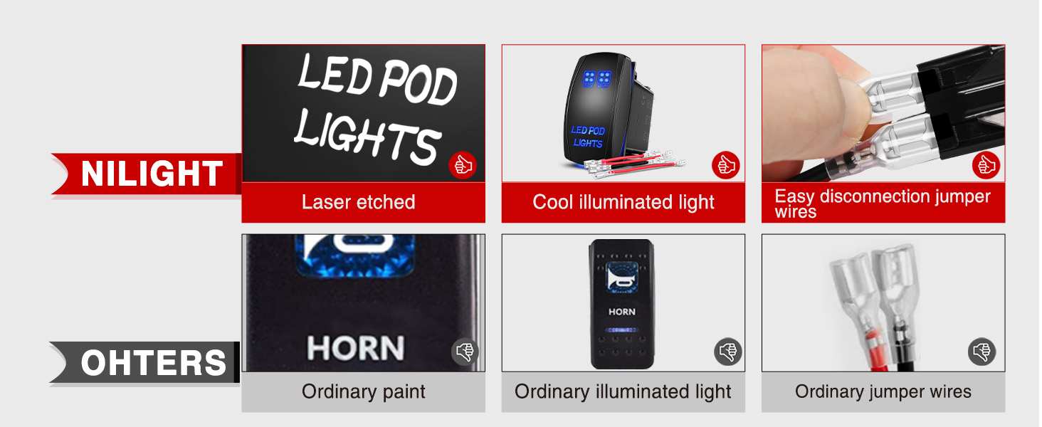 LED Pod Lights Rocker Switch