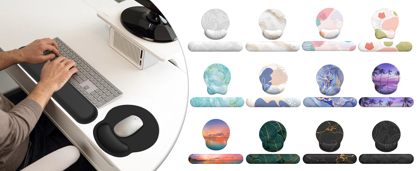 Keyboard wrist rest and mouse pad