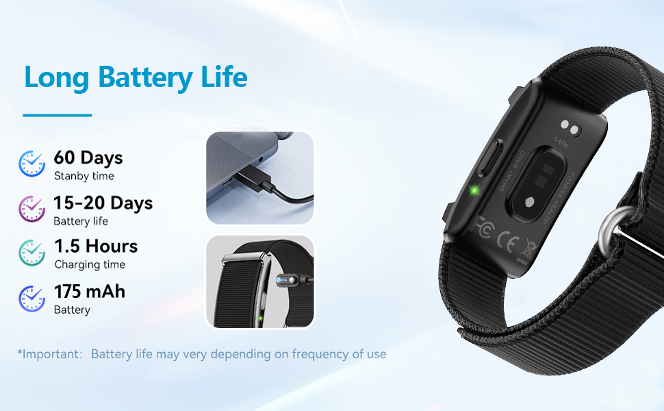 smart bracelet with long battery life