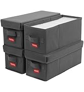 NUSWOR Premium CD Storage Box | Stackable CD Organizer Box with Lid | Holds 140 Jewel Cases | 14....