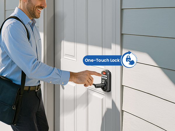 keypad door lock with handle