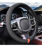 15" Universal Cooling Steering Wheel Cover, Microfiber Non-Slip Breathable Cooling Steering Wheel...