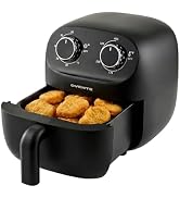 OVENTE 2 Qt Compact Air Fryer for 1–2 People, 900W Power, Black FAM18900B | Oil-Free Fryer w/ Man...