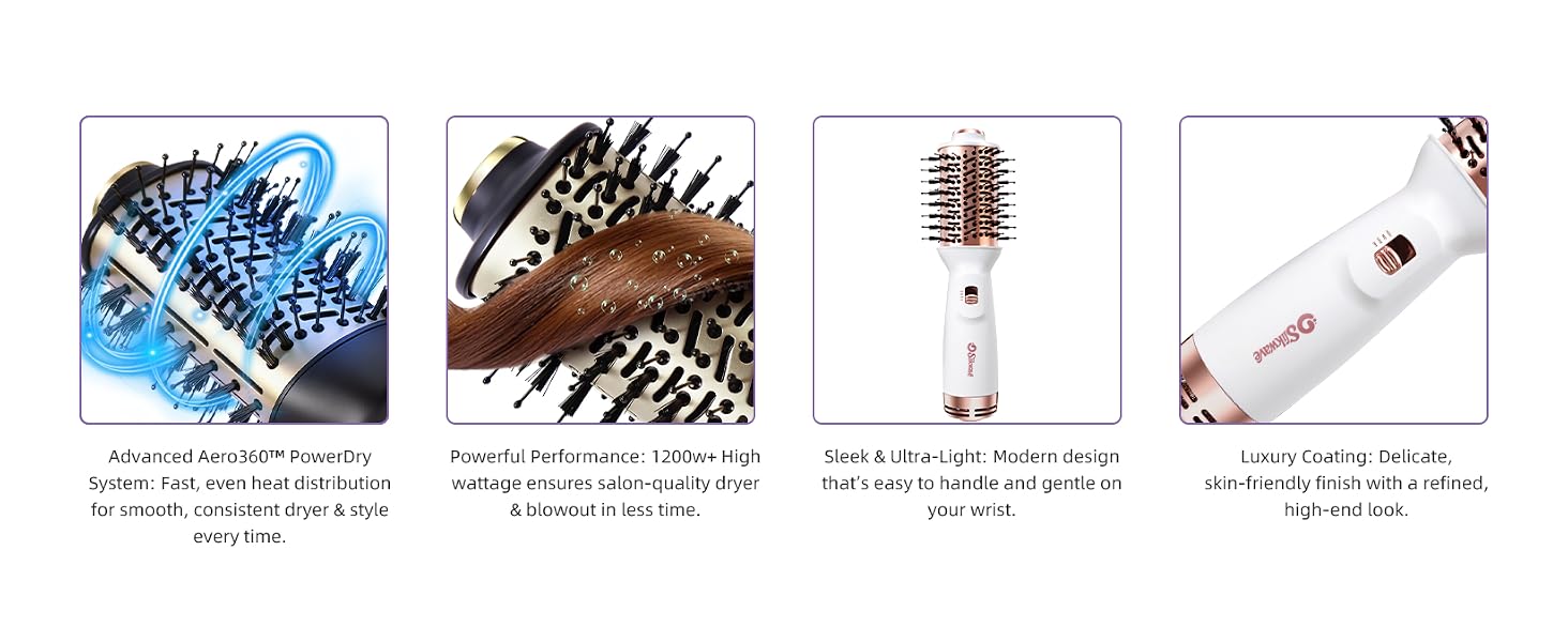 hot air hair dryer brush
