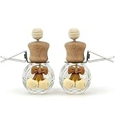 2 Pack Bow Refillable Car Vent Clip Diffuser Empty Glass Bottle | Wood cap aroma bottle with drop...