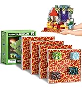 MUUHU Magnetic Blocks Baseplate - 4PCS Red Base Boards for Minecraft Magnetic Building Blocks to ...