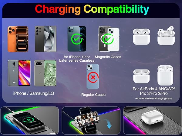 rgb gaming mouse pad with wireless charging