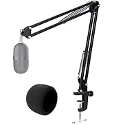 WIBOND Seiren Mini Boom Arm - Mic Stand with Mic Cover, Compatible with Shure SM7B MV7 HyperX Qua...