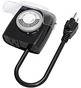 G-Homa [Enhanced] Outdoor Timers, Mechanical 24 Hour Timer Outlet, Outdoor Light Timer Waterproof...