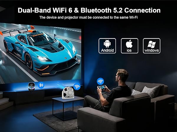 Mini Portable Projector with WiFi and Bluetooth