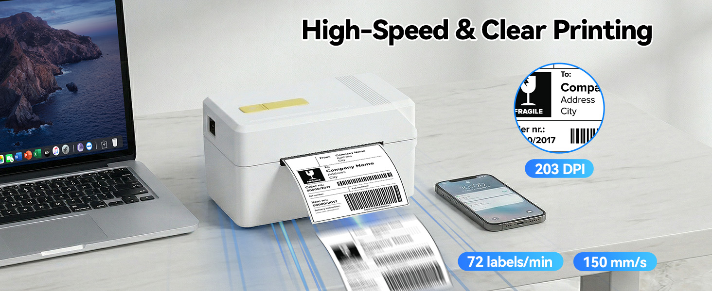 Bluetooth Thermal Shipping Label Printer