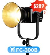 NANLITE FC-300B 350w LED Video Light, CRI 96+ 2,700K-6,500K Bi-Color Photography Light with Bowen...