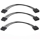 3 Pack Molex Power Extension Cable, 4 Pin Molex Female to Male HDD IDE Computer Power Cable