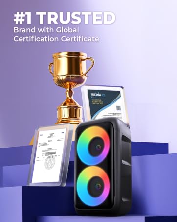 pwbslai bluetooth speaker with 2 rechargeable wireless microphone