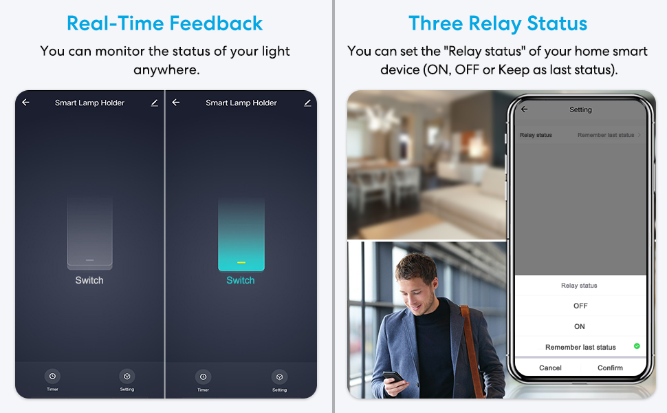 Real-time feedback and three restart states.