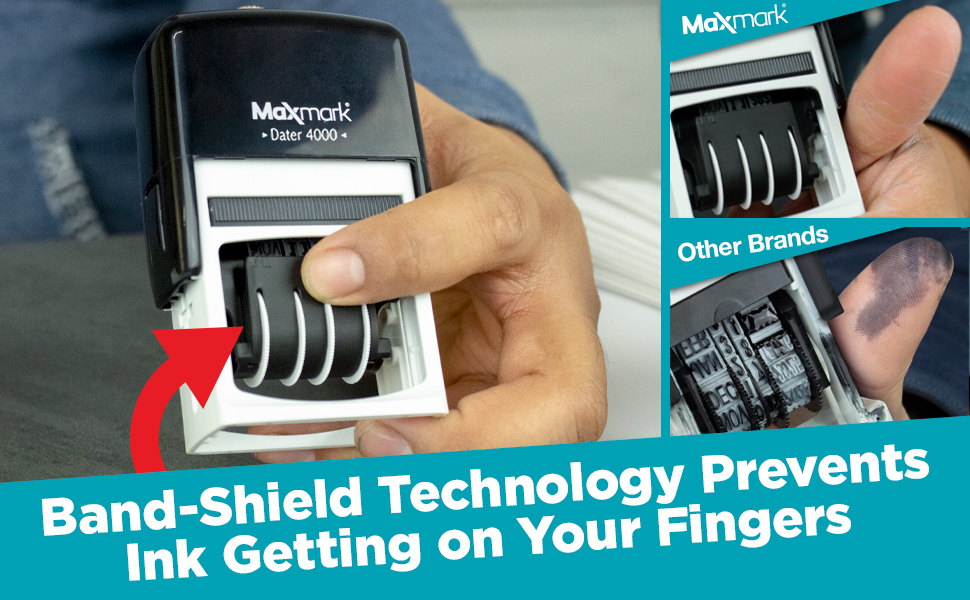 High Quality Engraved Maxmark HD stamp custom text professional stamp ink band shield technology