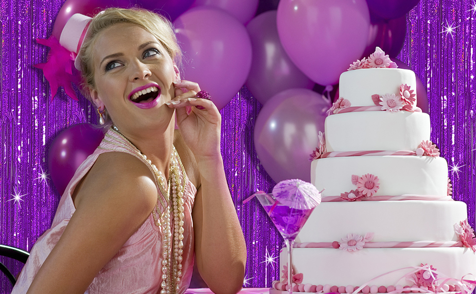 purple tinsel backdrop birthday party decorations tinsel curtain party streamers backdrop fringe