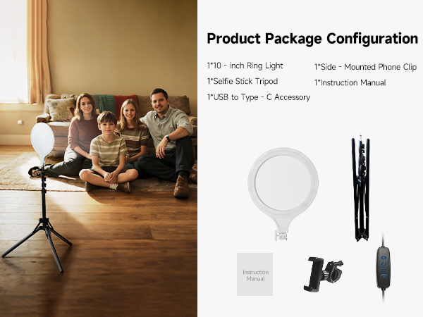 light ring with phone holder and stand