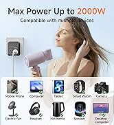 TREVOLTY 2000W Voltage Converter US to Europe, 220V to 110V Converter for Hair Dryer, 7-in-1 Euro...